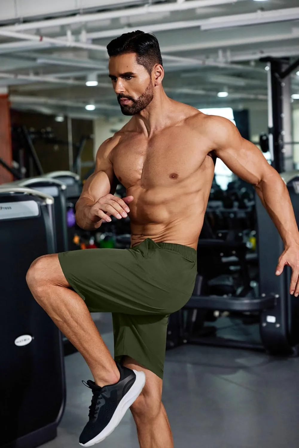 COOFANDY Men's Running Athletic Shorts 9" Gym Workout Lightweight Elastic Waist Sports Shorts