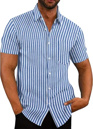 COOFANDY Men's Summer Beach Hawaiian Tropical Shirt Casual Short Sleeve Shirt