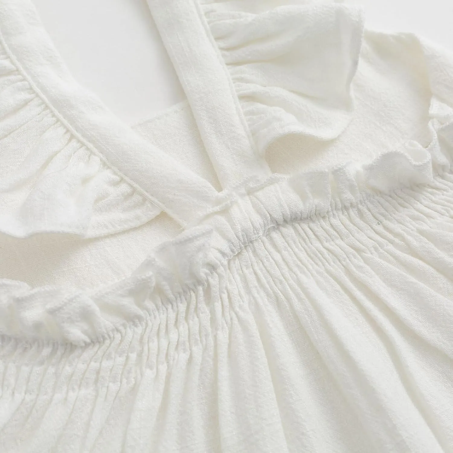 Curipeer Toddler Girls Linen Solid Dress with Smocking Girls Casual Sleeveless Dress 12M-8T