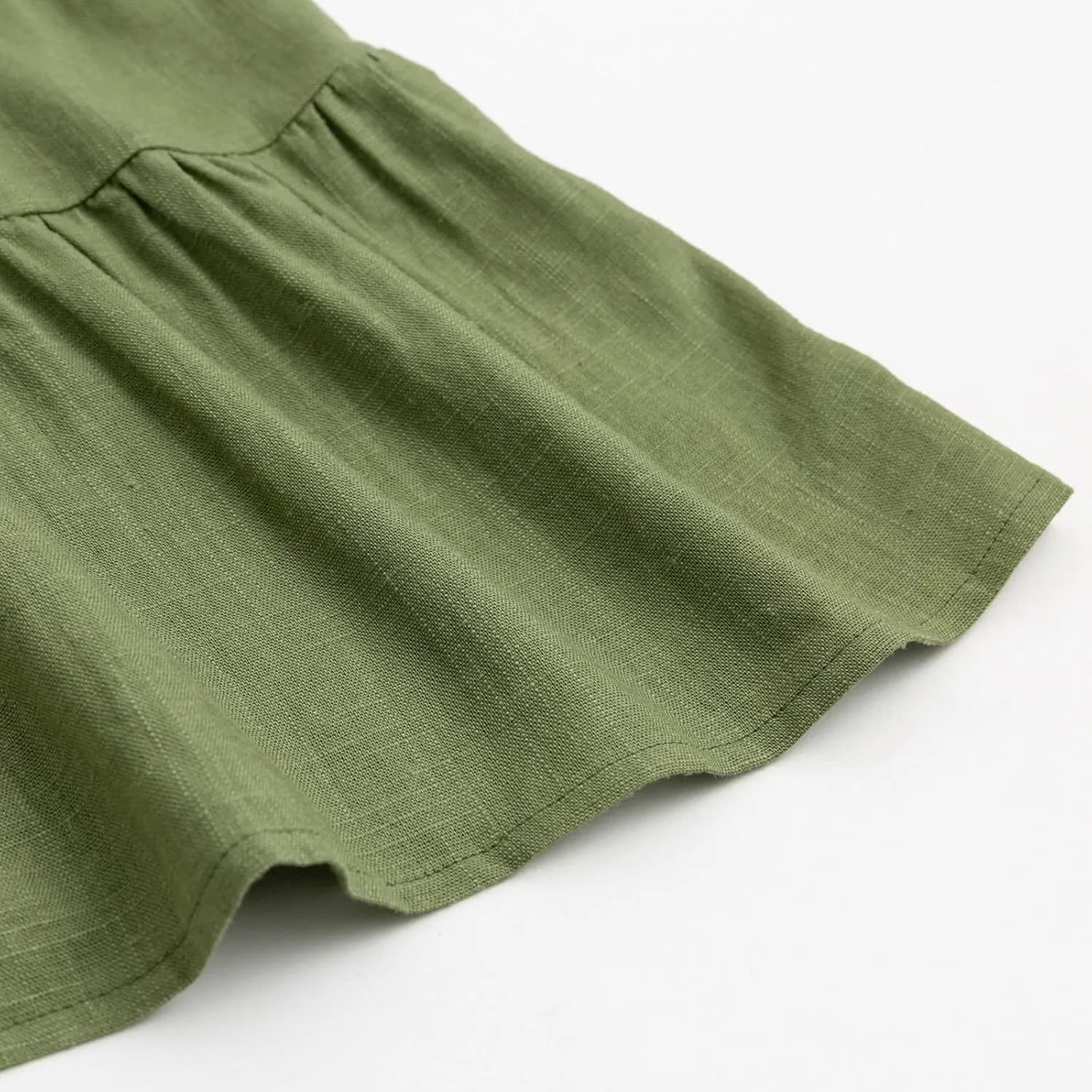 Curipeer Toddler Girls Linen Solid Dress with Smocking Girls Casual Sleeveless Dress 12M-8T