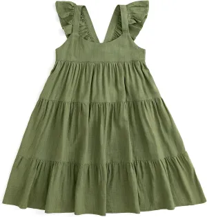 Curipeer Toddler Girls Linen Solid Dress with Smocking Girls Casual Sleeveless Dress 12M-8T