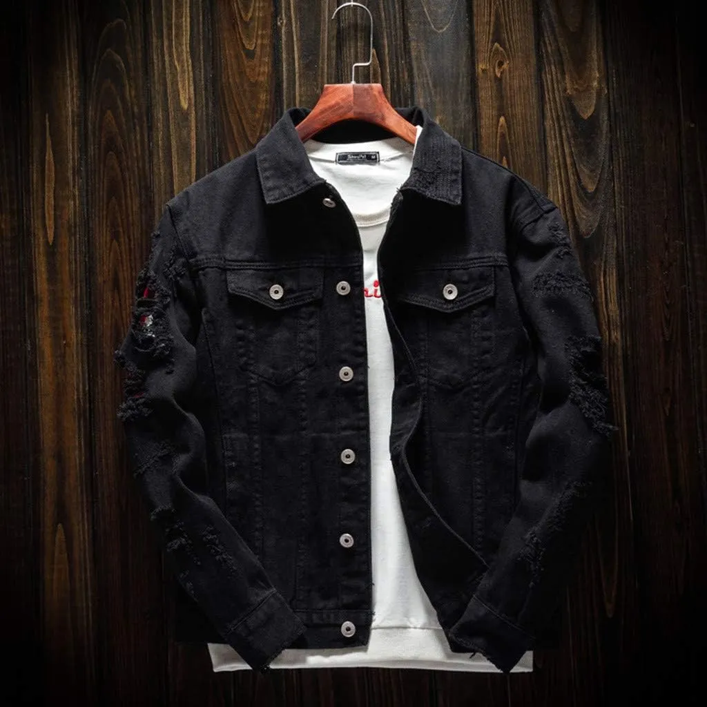 Denim Jacket Men Lightweight Button Down Long Sleeve Jean Jackets Coats Spring Fall Fashion, S-4XL