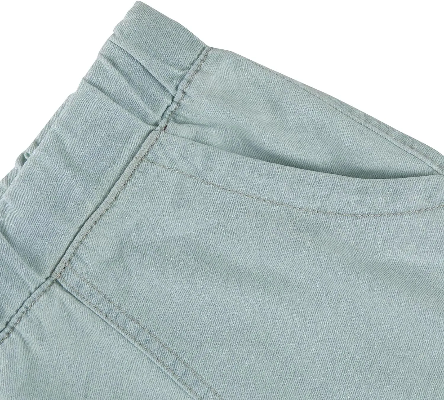 Denim Shorts for Women Casual Drawstring Elastic Waist Shorts Baggy Frayed Raw Hem Summer Comfy Jeans Short with Pockets