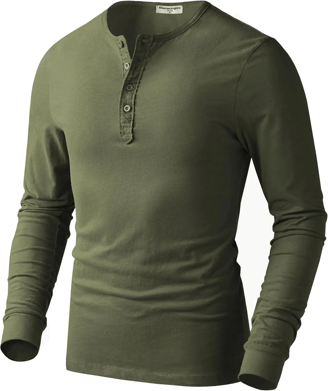Derminpro Men's Henley Cotton Casual Short/Long Sleeve Lightweight Button T-Shirts