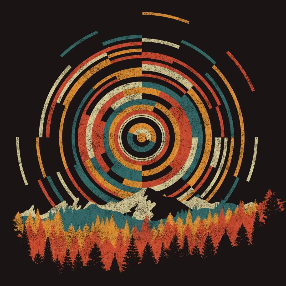 Design By Humans Men's The Geometry of Sunrise by digsy T-Shirt - -