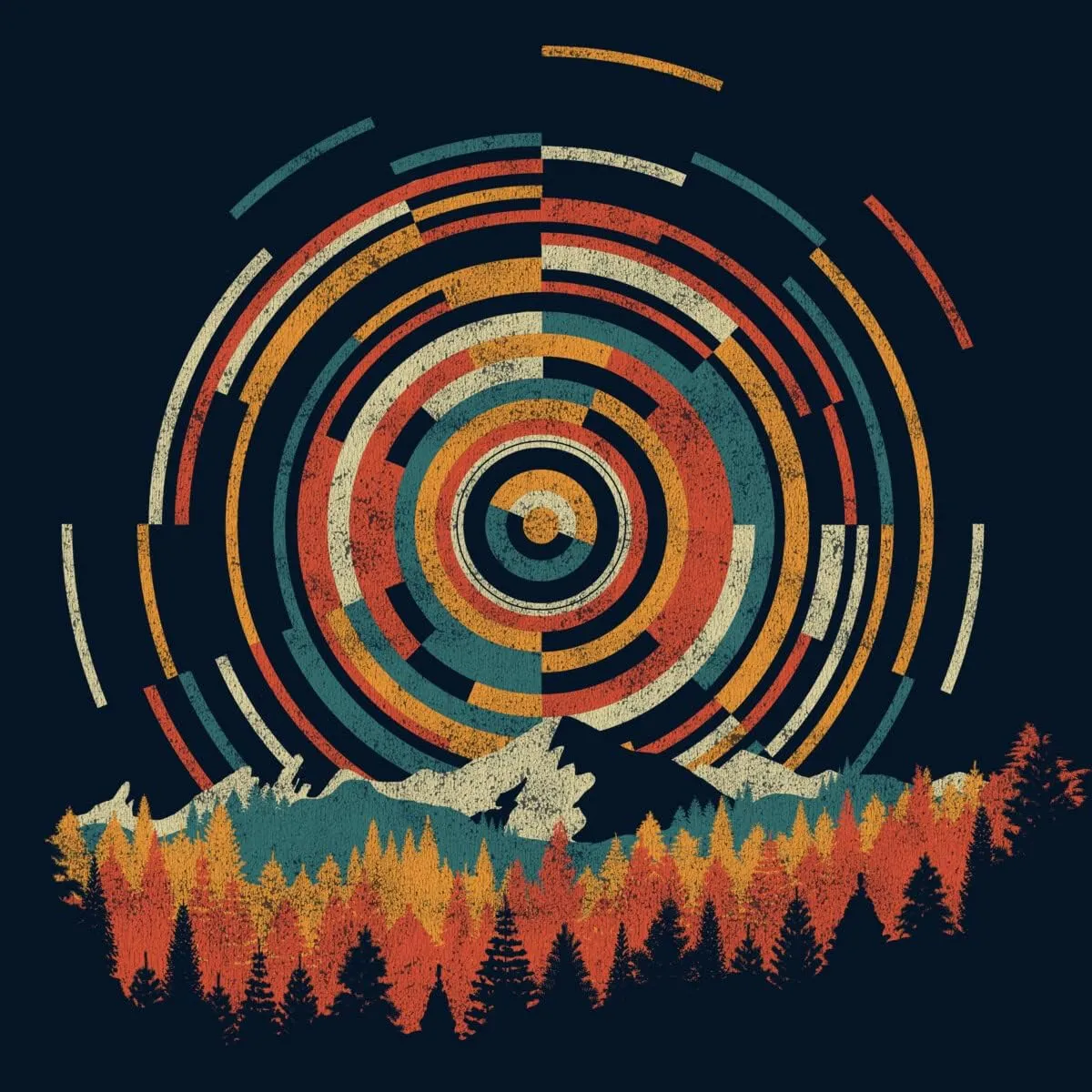 Design By Humans Men's The Geometry of Sunrise by digsy T-Shirt - -