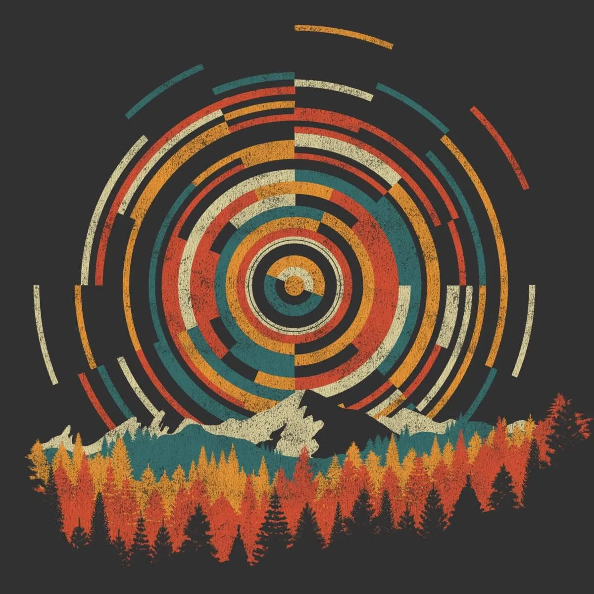 Design By Humans Men's The Geometry of Sunrise by digsy T-Shirt - -