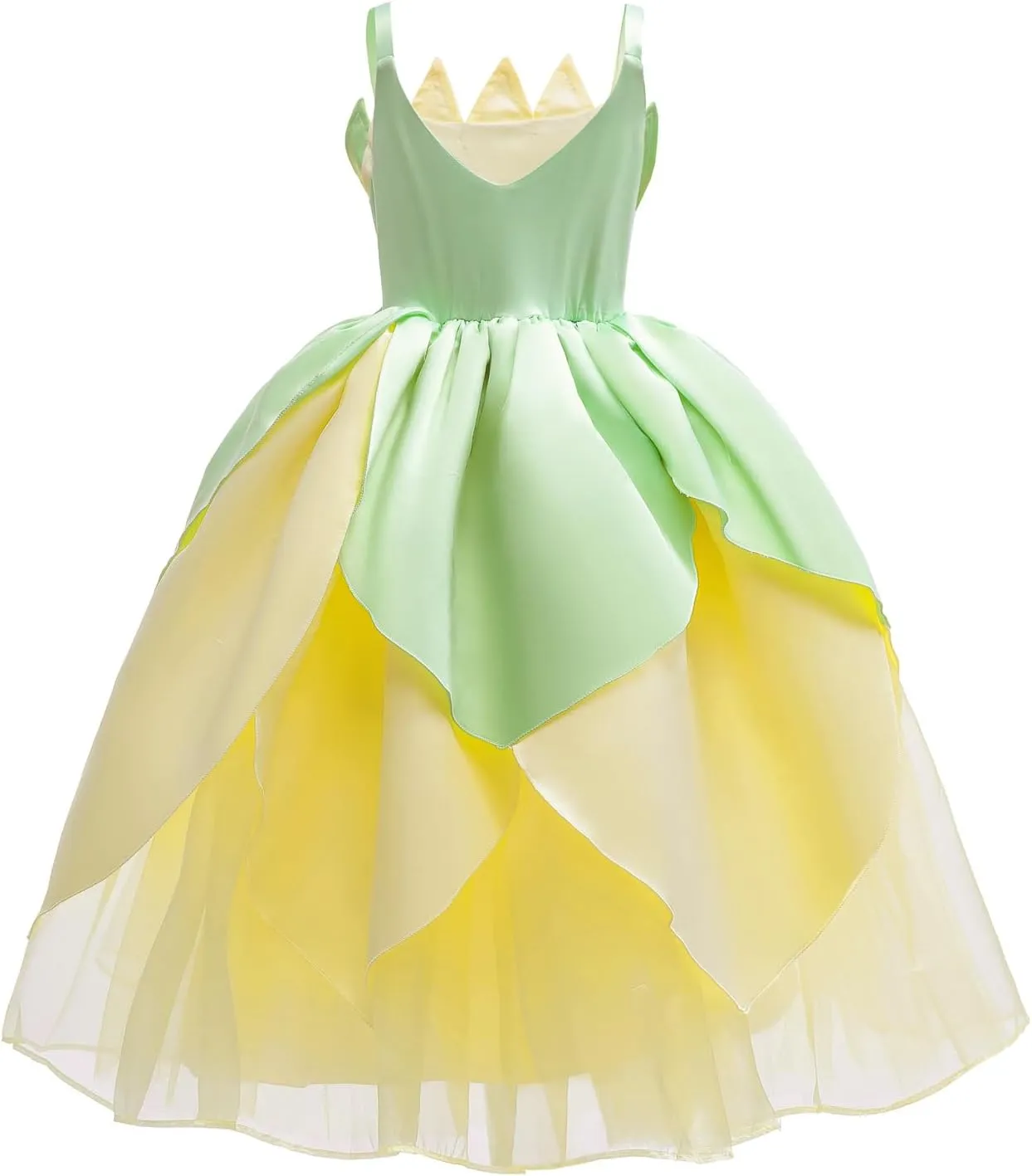 Fairy Frog Princess Dress Girls Birthday Party Fancy Tiana Kids Halloween Floral Costume Outfits with Headband