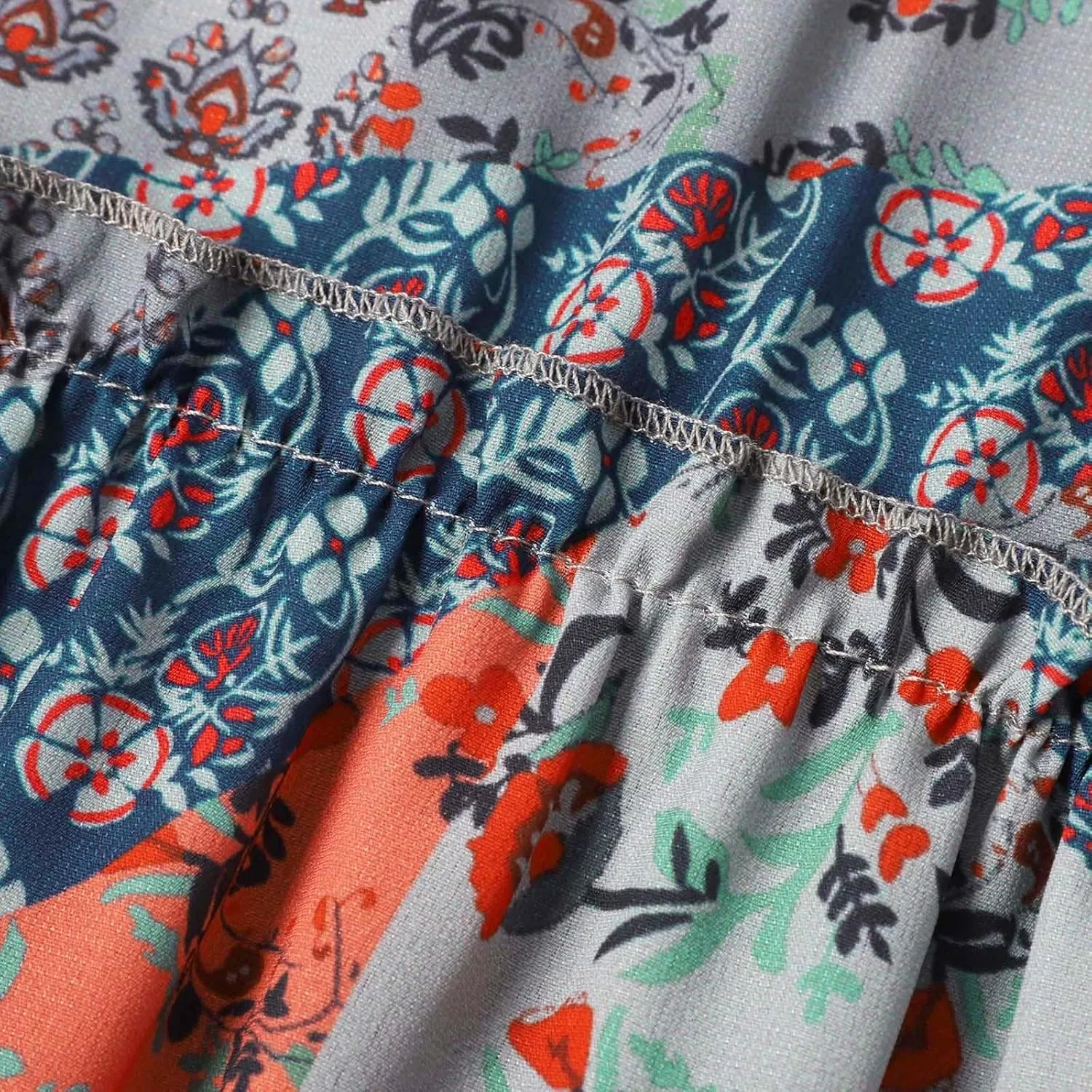 Floral Boho Maxi Skirts for Women 2025 Summer Elastic Waisted Flowy Swing A-Line Long Skirt