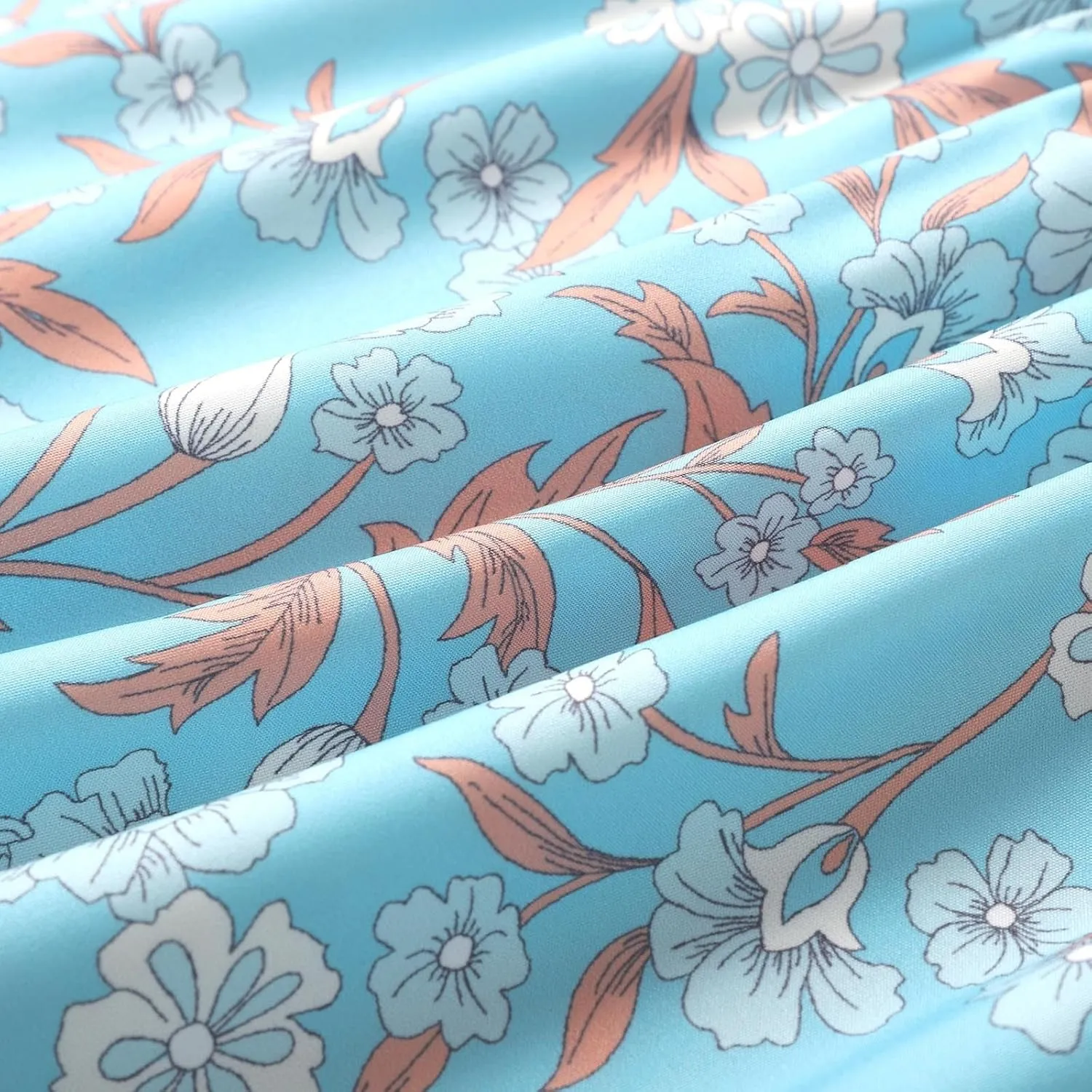 Floral Boho Skirts for Women 2025 Summer Elastic High Waisted Flowy Swing A-Line Ruffle Long Skirt