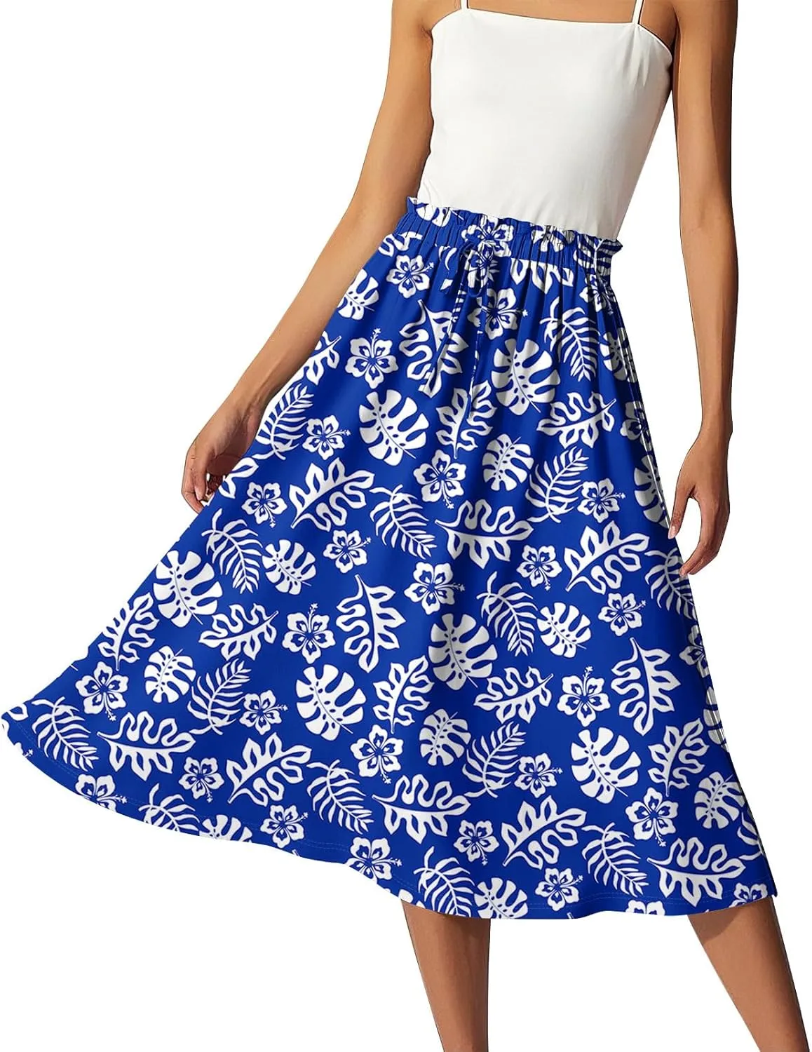 Floral Maxi Skirt for Women High Waist A-Line Bohemian Long Skirt Summer Style