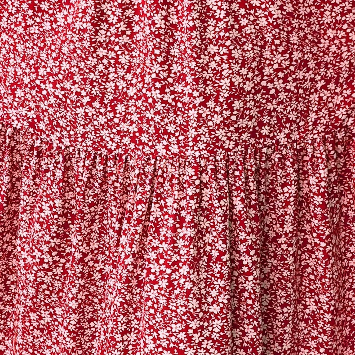 Floral Skirts for Women 2025 Spring Summer Trendy Elastic Waist Maxi Skirts Flowy Bohemian Ruffle Skirt with Pockets