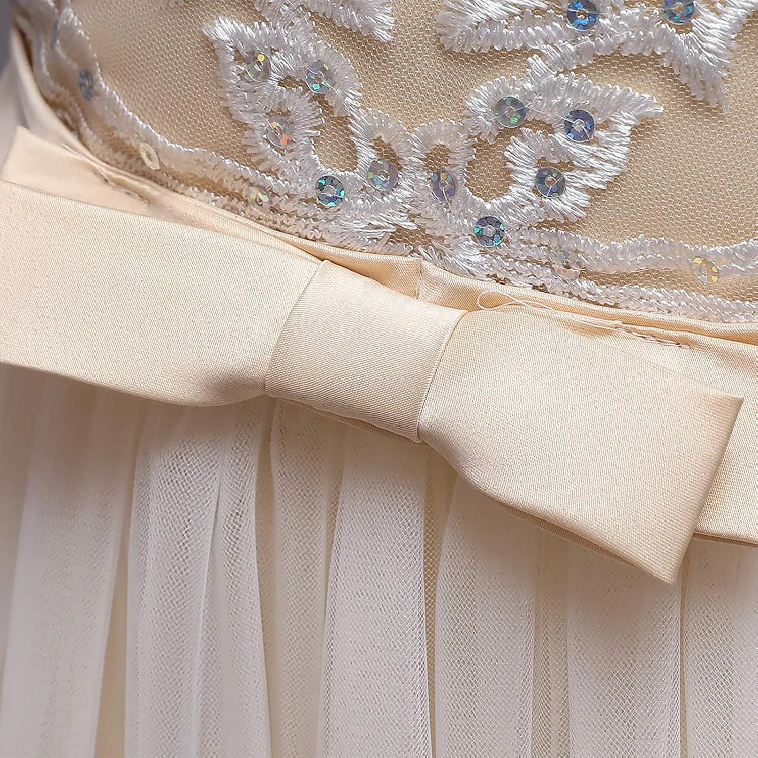 Flower Girls Lace Bridesmaid Dress Kids Wedding Pageant Party Long Prom Formal Ball Gown Princess Puffy Tulle Evening Dress