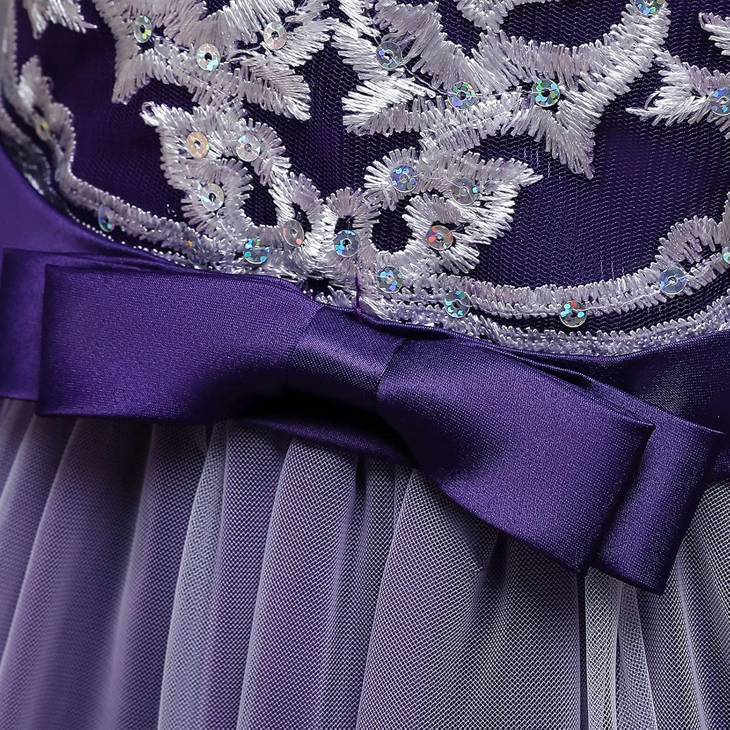 Flower Girls Lace Bridesmaid Dress Kids Wedding Pageant Party Long Prom Formal Ball Gown Princess Puffy Tulle Evening Dress