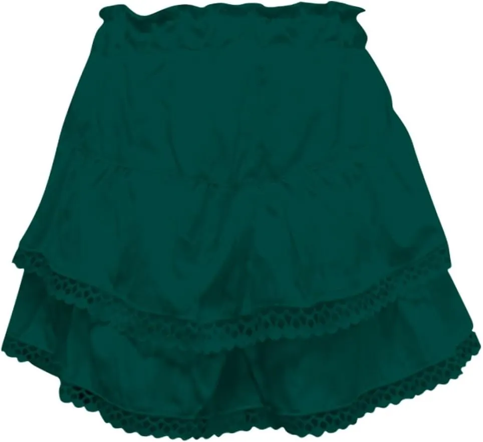 Flowy Asymmetrical Skirt for Women Trendy Casual Ruffle Tiered High Waisted Mini Skirts Summer Golf Tennis Shorts