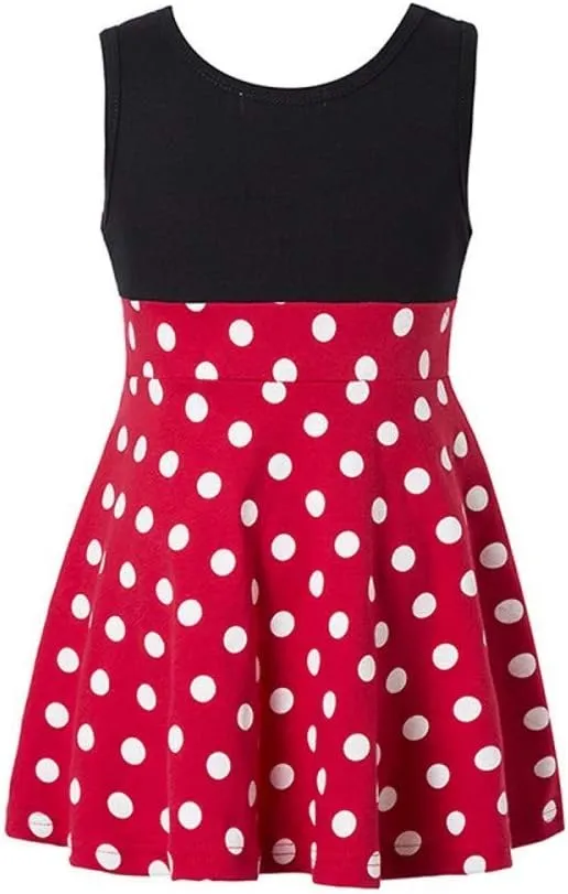 Girls Minnie Princess Dresses Mini Dress for Girls Minnie Costume Baby Girl Dress Polka Dot Dress