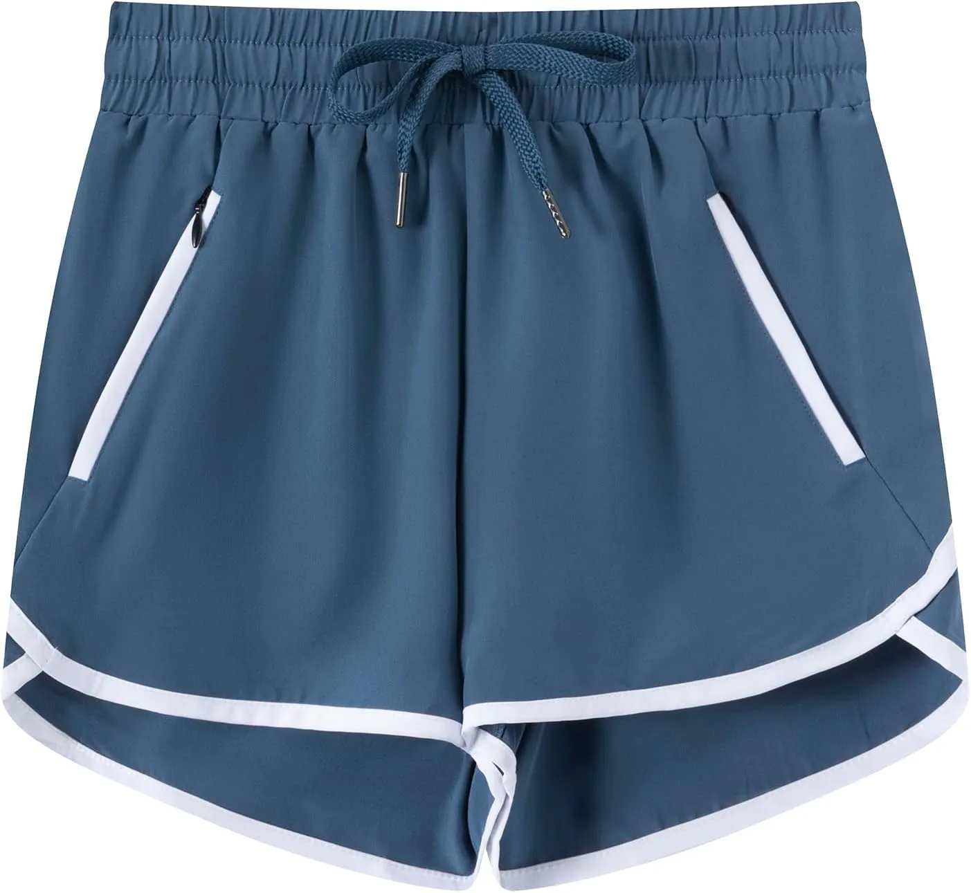 Girls Quick-Dry Sports Shorts Elastic Waistband Drawstring Built-in Liner Lightweight Athletic Running