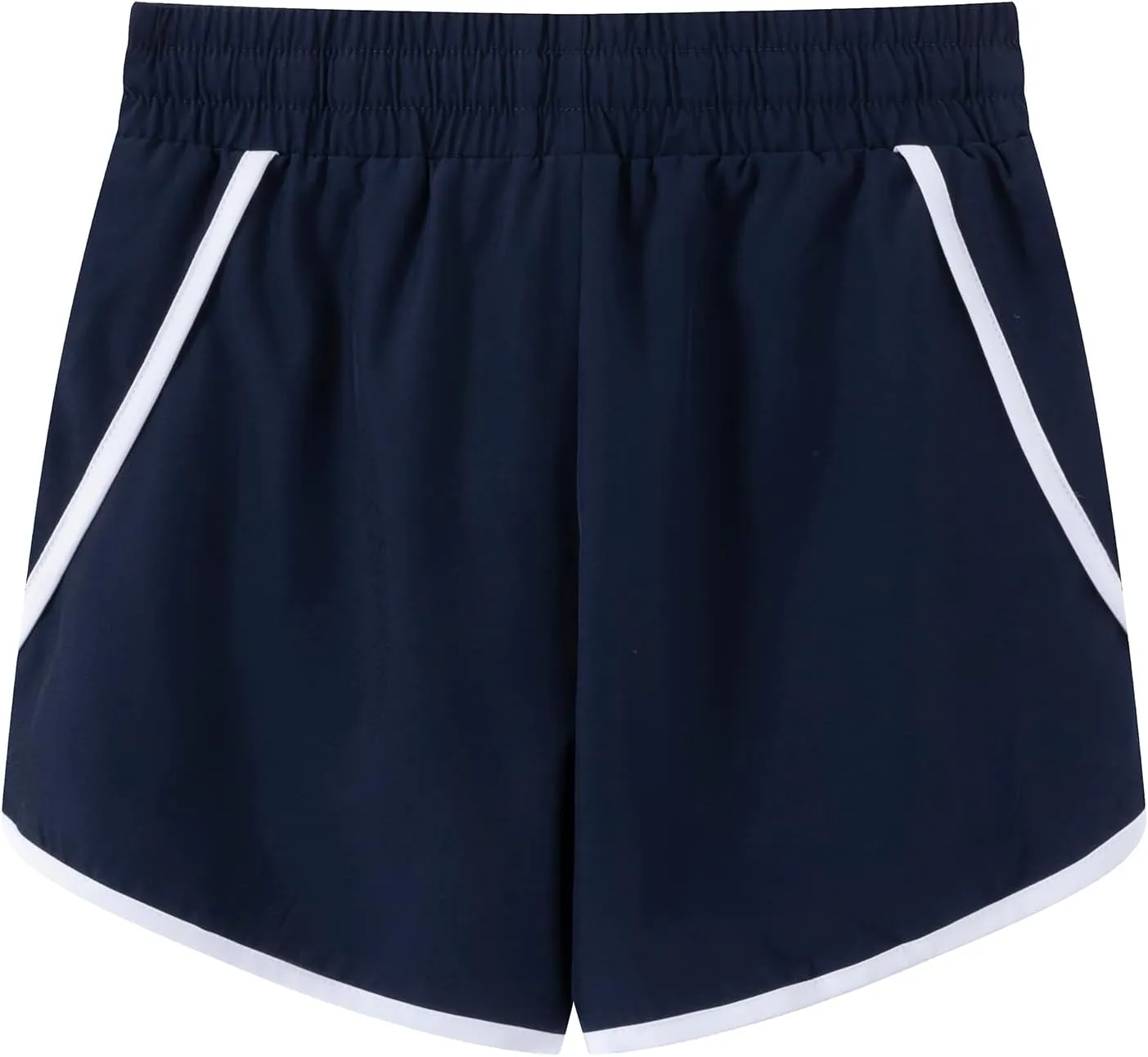 Girls Quick-Dry Sports Shorts Elastic Waistband Drawstring Built-in Liner Lightweight Athletic Running