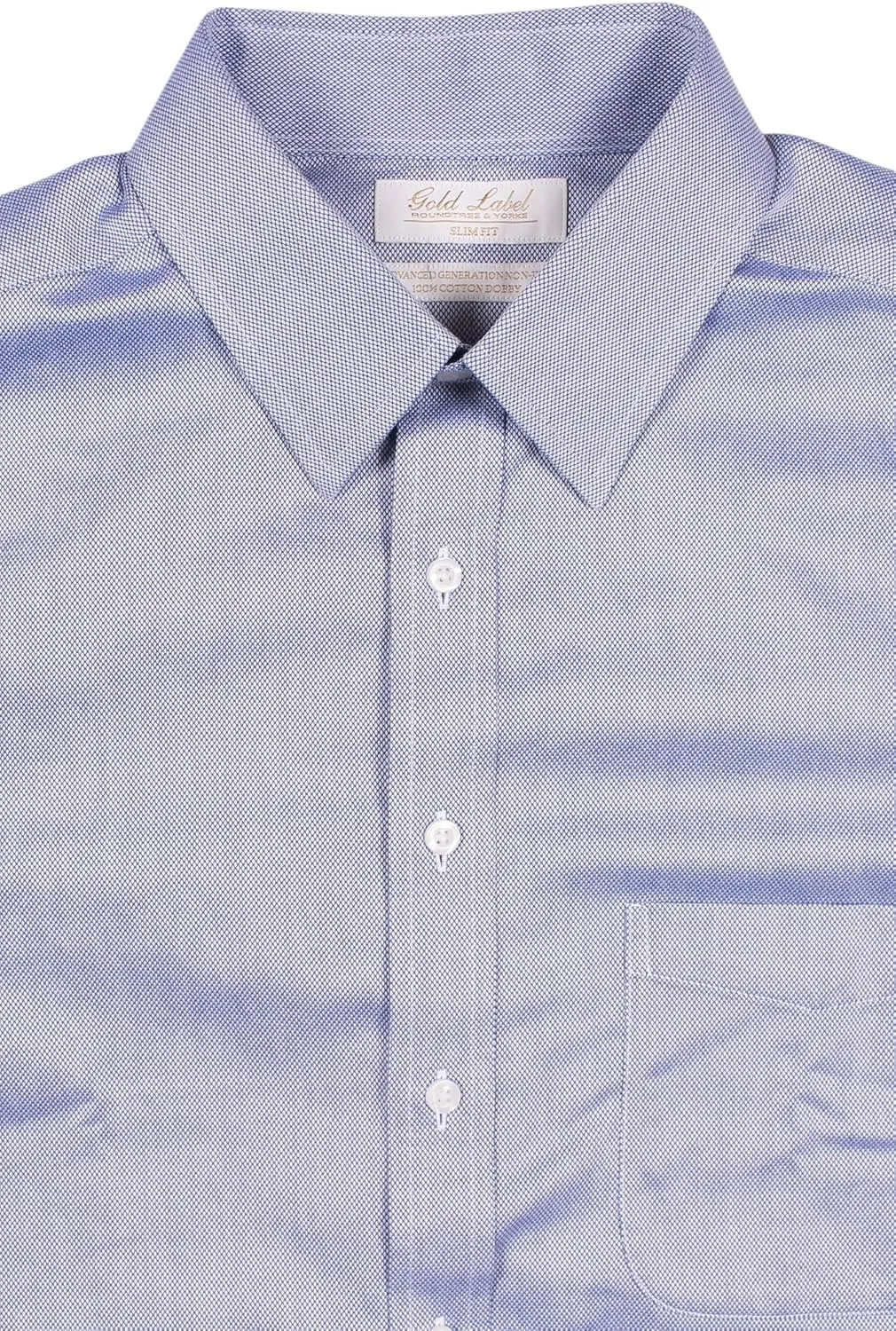 Gold Label Men's Slim Fit Non-Iron Point Collar Long Sleeve Dress Shirt with Pocket