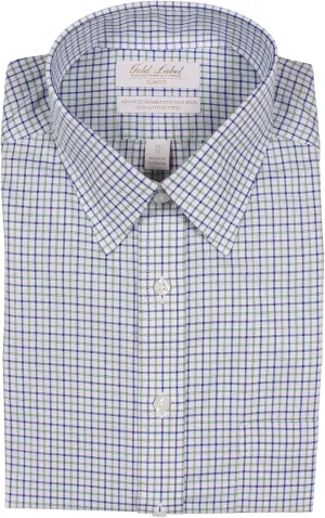 Gold Label Men's Slim Fit Non-Iron Point Collar Long Sleeve Dress Shirt with Pocket