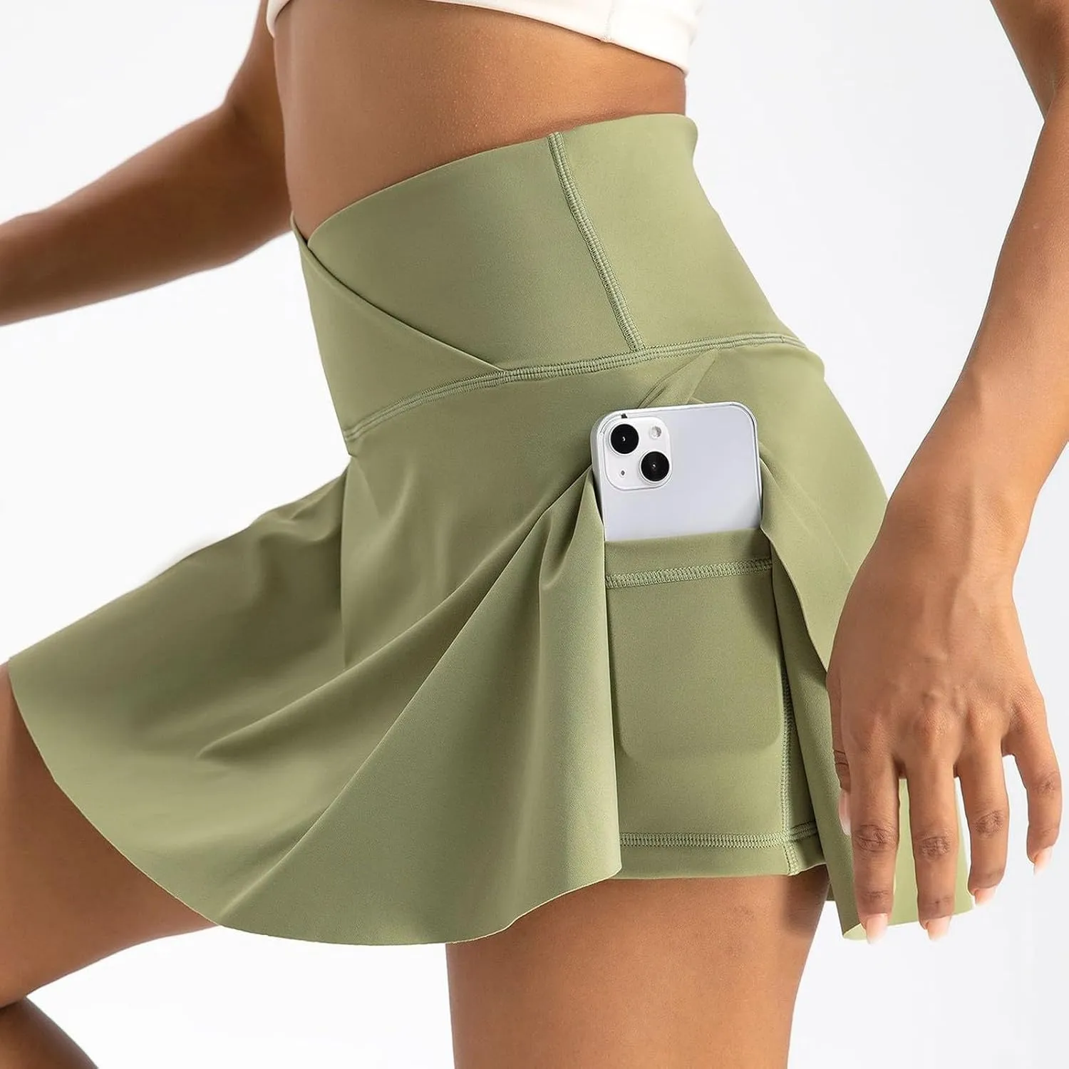 Golf Skorts for Women with Pockets Casual High Waisted Pickleball Skirts Tummy Control Tennis Skirts with Shorts