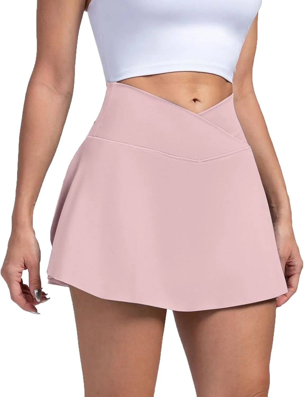 Golf Skorts for Women with Pockets Casual High Waisted Pickleball Skirts Tummy Control Tennis Skirts with Shorts