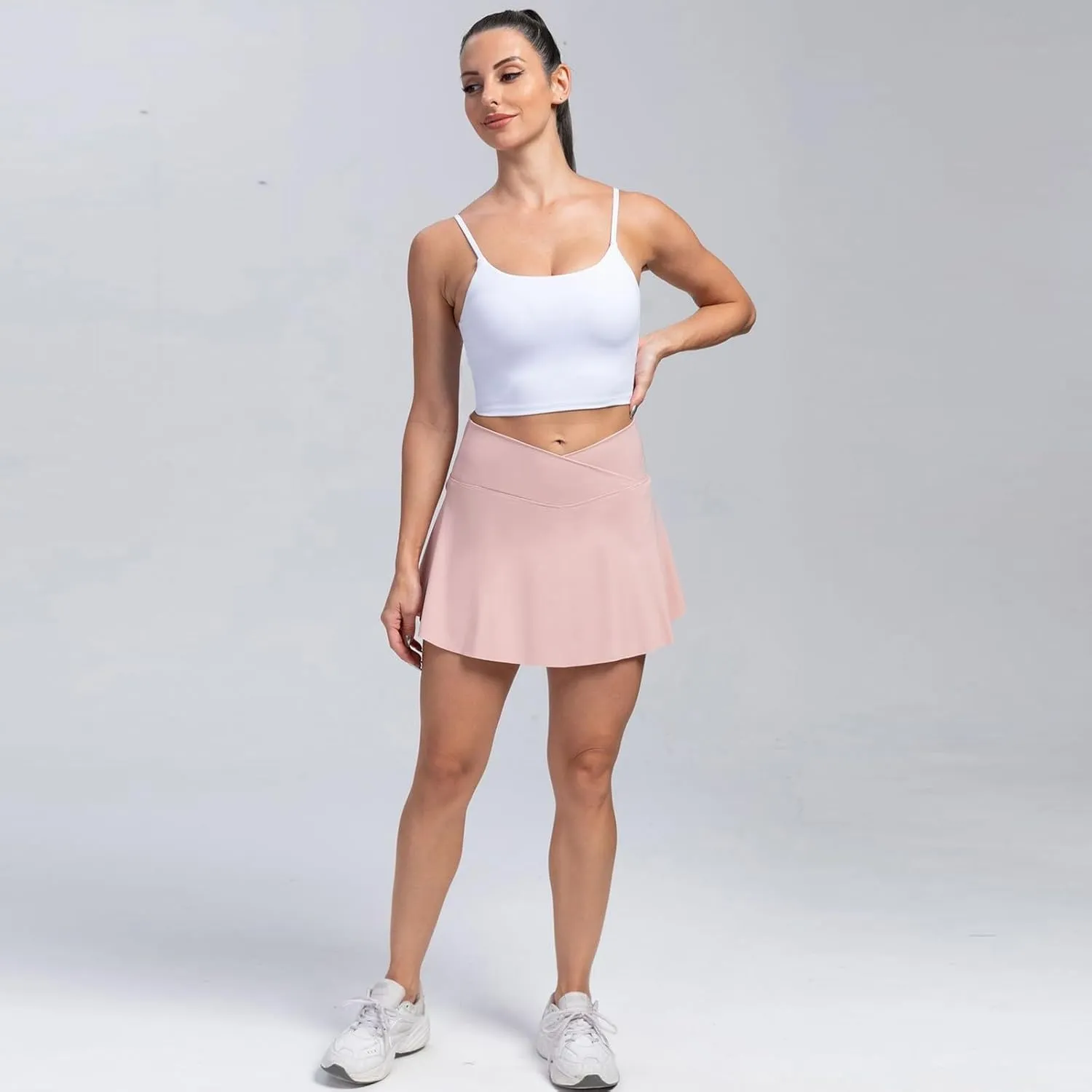 Golf Skorts for Women with Pockets Casual High Waisted Pickleball Skirts Tummy Control Tennis Skirts with Shorts