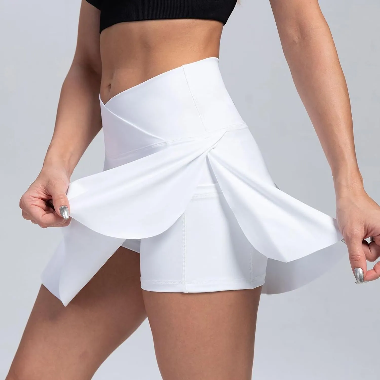 Golf Skorts for Women with Pockets Casual High Waisted Pickleball Skirts Tummy Control Tennis Skirts with Shorts
