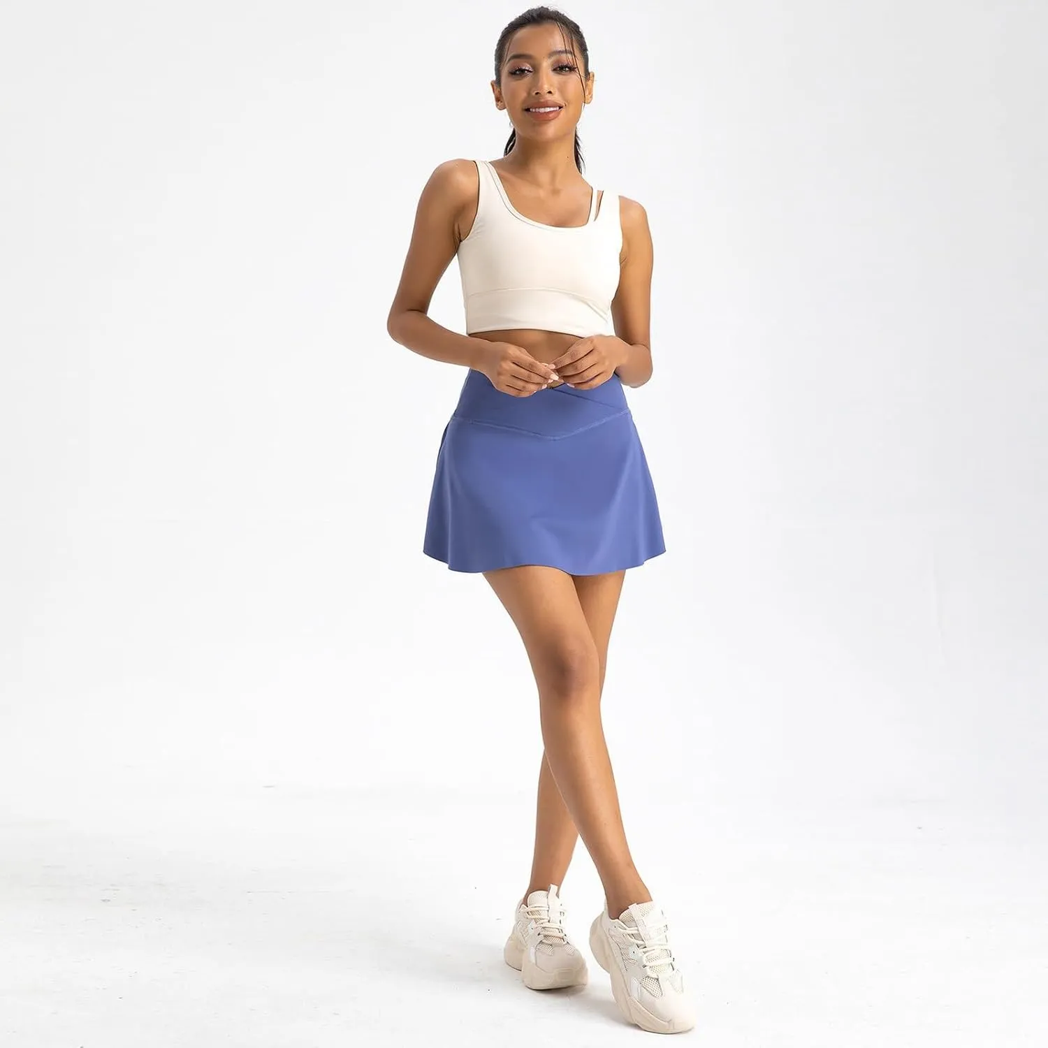Golf Skorts for Women with Pockets Casual High Waisted Pickleball Skirts Tummy Control Tennis Skirts with Shorts