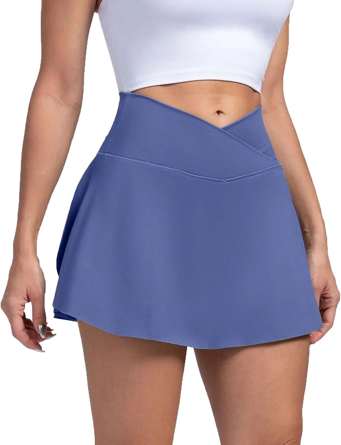 Golf Skorts for Women with Pockets Casual High Waisted Pickleball Skirts Tummy Control Tennis Skirts with Shorts