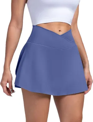 Golf Skorts for Women with Pockets Casual High Waisted Pickleball Skirts Tummy Control Tennis Skirts with Shorts
