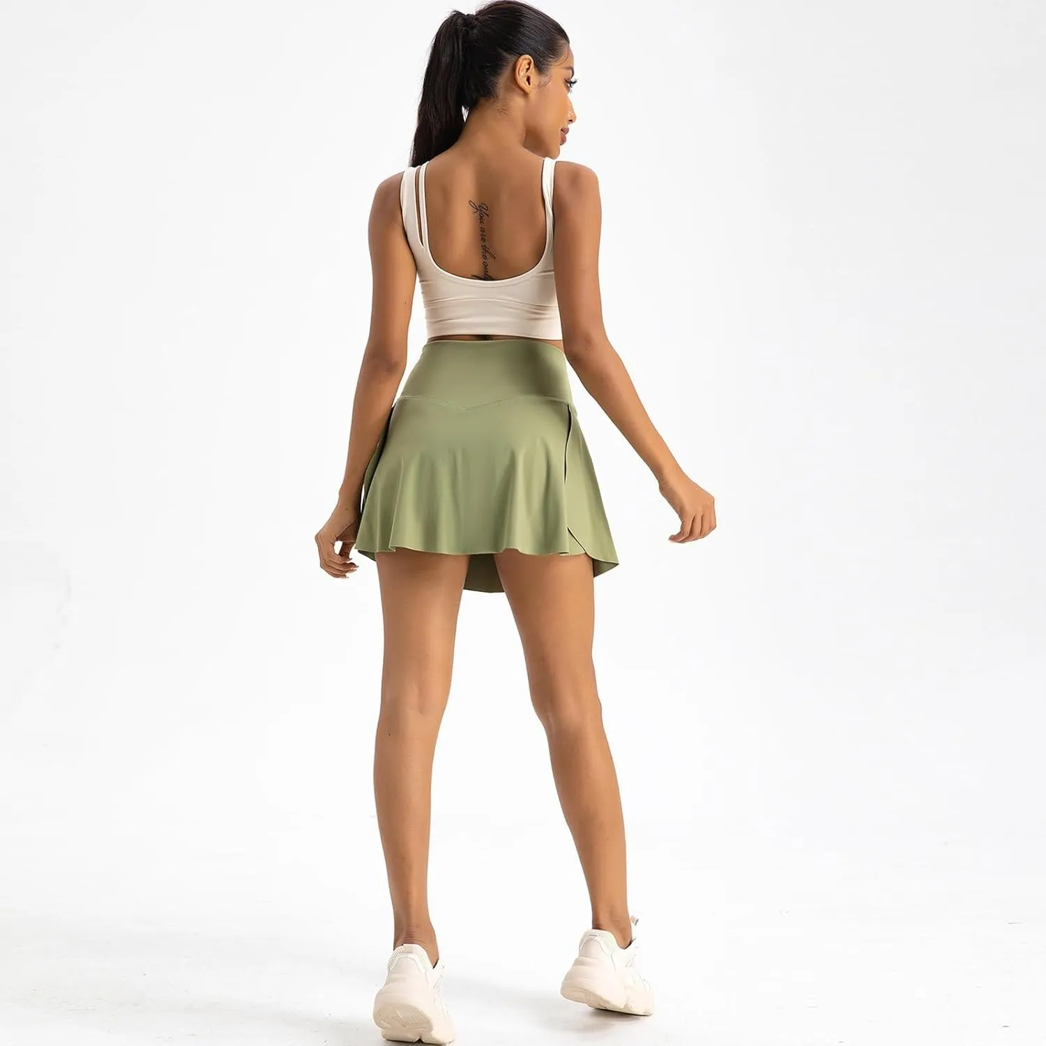 Golf Skorts for Women with Pockets Casual High Waisted Pickleball Skirts Tummy Control Tennis Skirts with Shorts