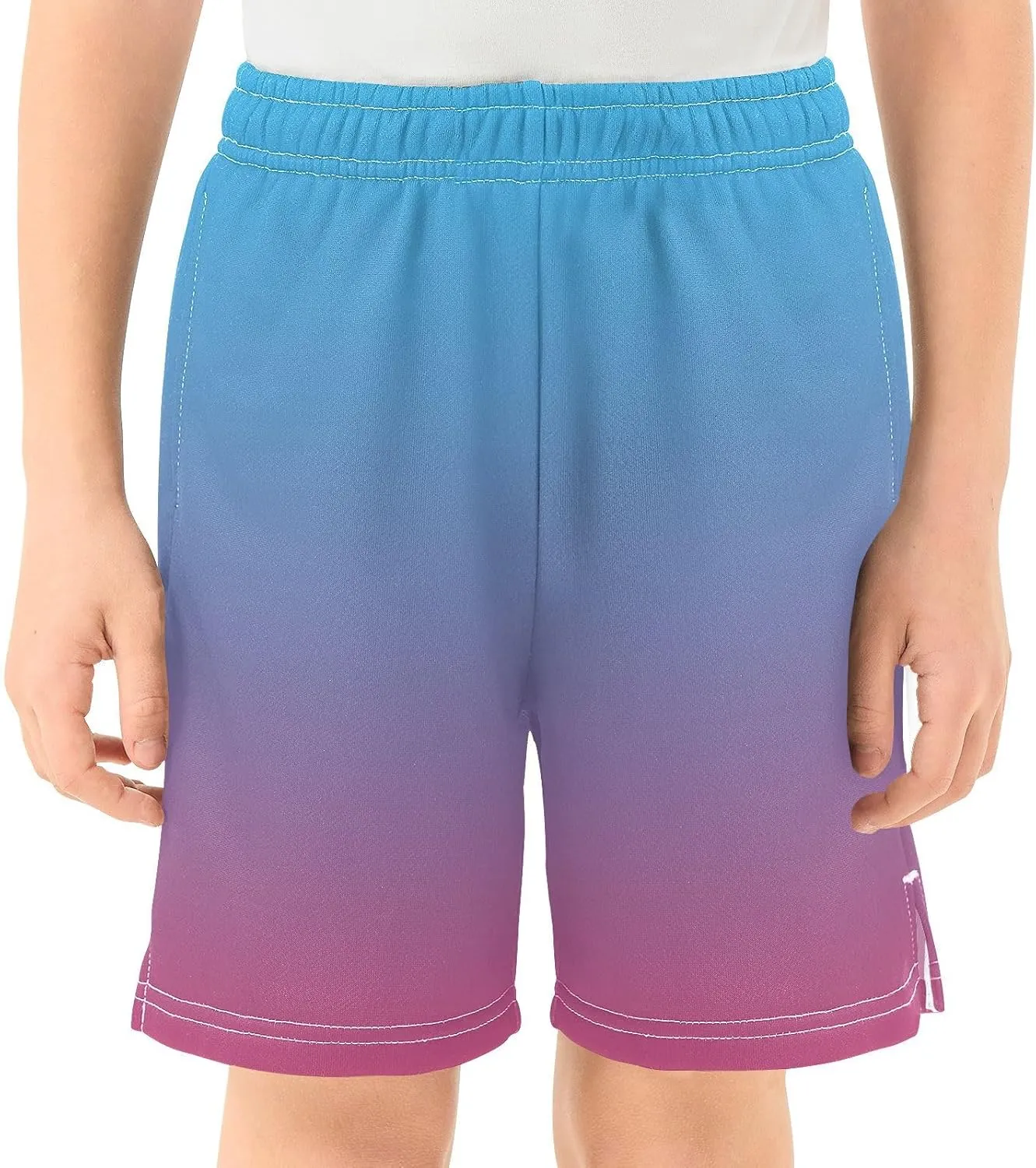Gradient Boys Athletic Shorts Lightweight Kids Active Sports Shorts with Pockets