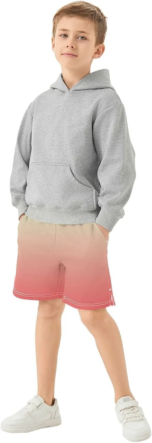 Gradient Boys Athletic Shorts Lightweight Kids Active Sports Shorts with Pockets