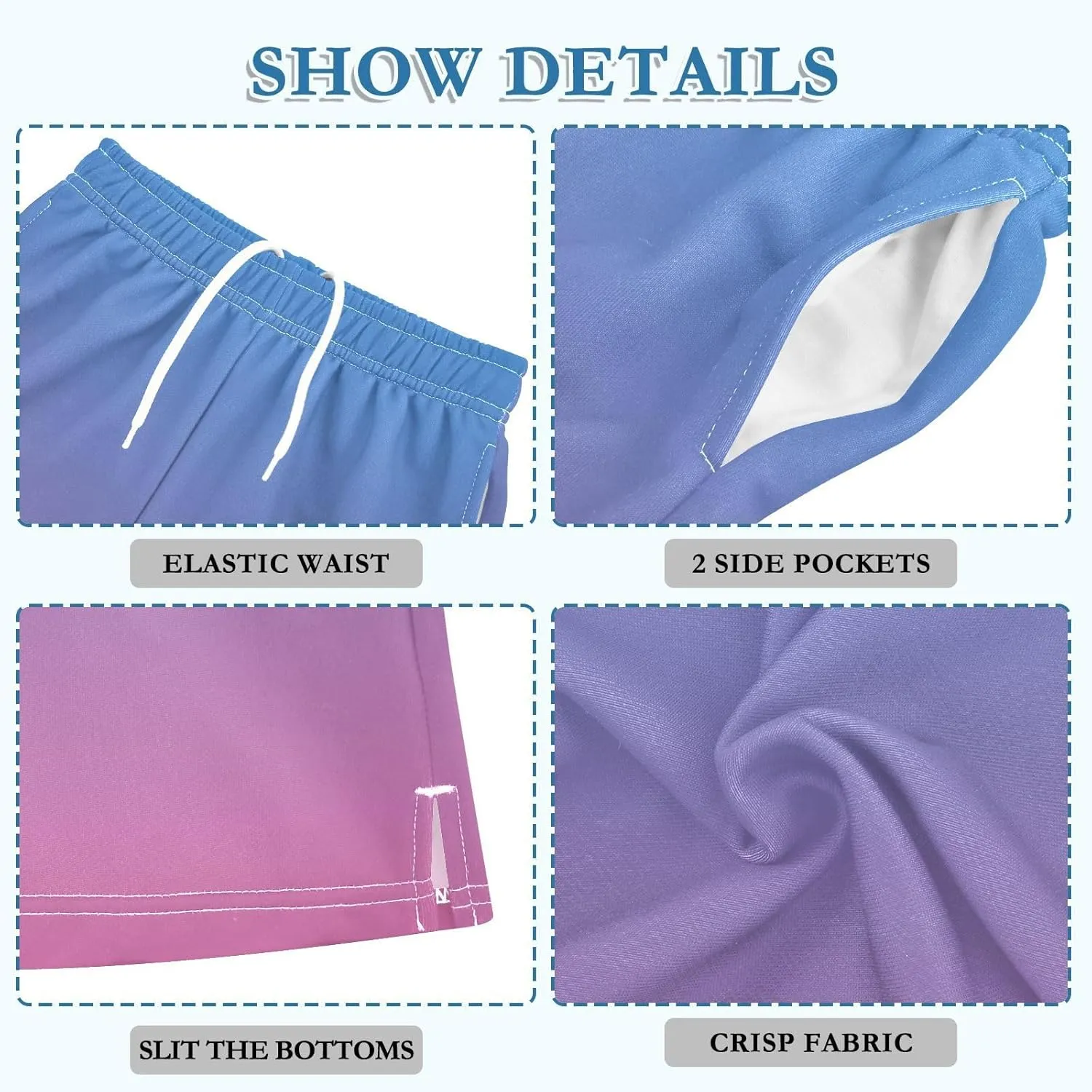Gradient Boys Athletic Shorts Lightweight Kids Active Sports Shorts with Pockets