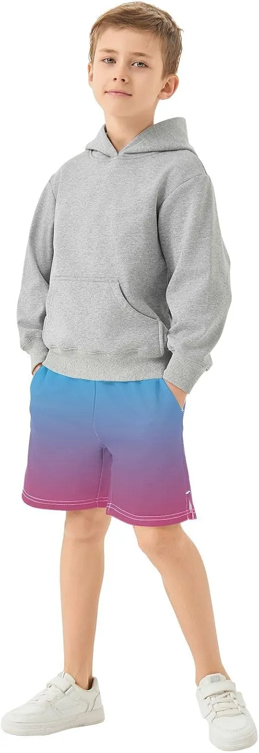 Gradient Boys Athletic Shorts Lightweight Kids Active Sports Shorts with Pockets