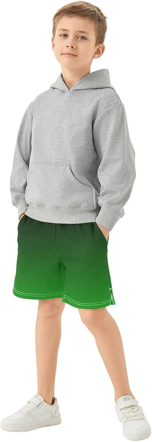 Gradient Boys Athletic Shorts Lightweight Kids Active Sports Shorts with Pockets