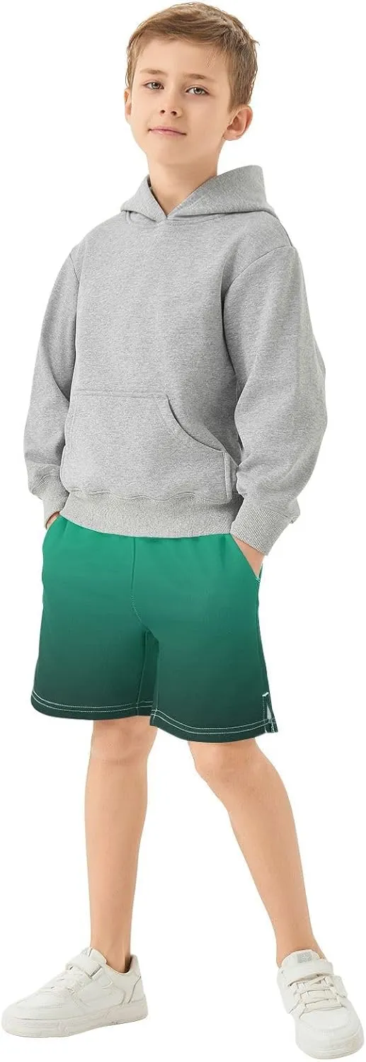 Gradient Boys Athletic Shorts Lightweight Kids Active Sports Shorts with Pockets