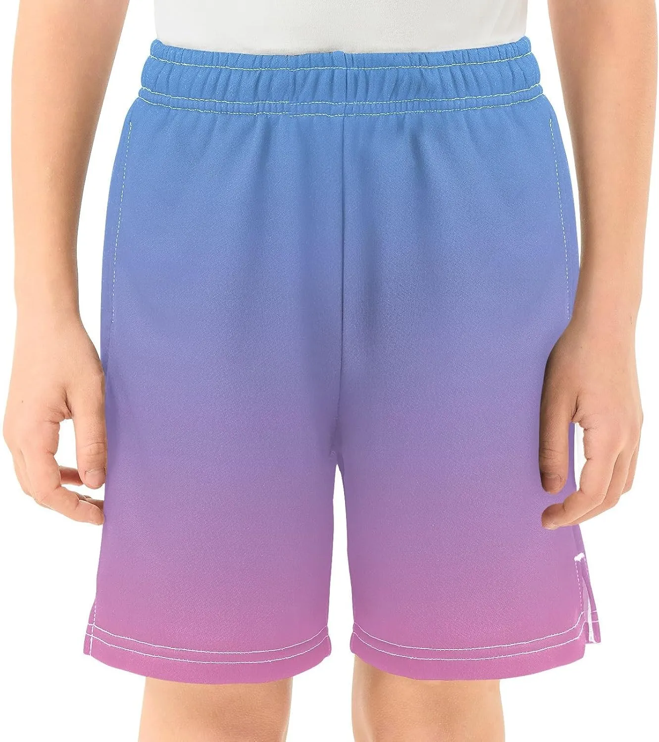 Gradient Boys Athletic Shorts Lightweight Kids Active Sports Shorts with Pockets