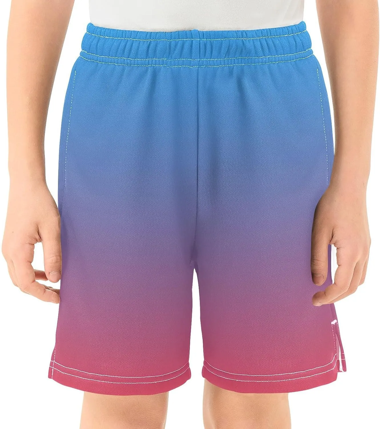 Gradient Boys Athletic Shorts Quick Dry Active Sports Shorts with Pockets for Kids