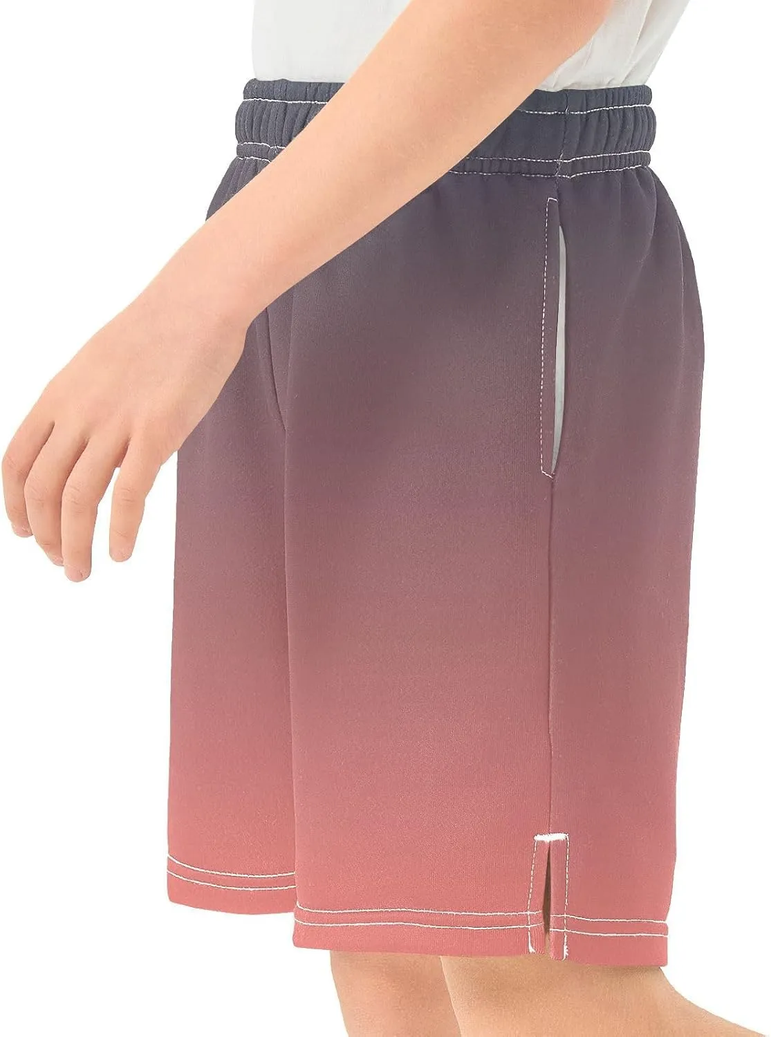 Gradient Boys Athletic Shorts Quick Dry Active Sports Shorts with Pockets for Kids