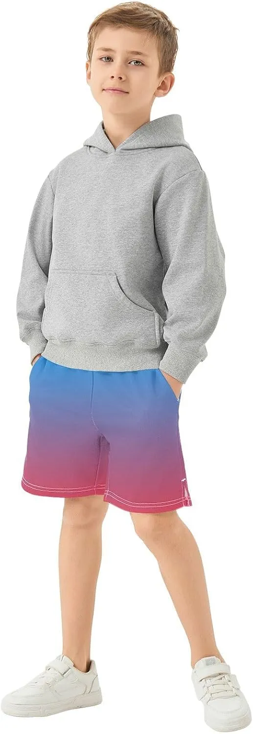 Gradient Boys Athletic Shorts Quick Dry Active Sports Shorts with Pockets for Kids