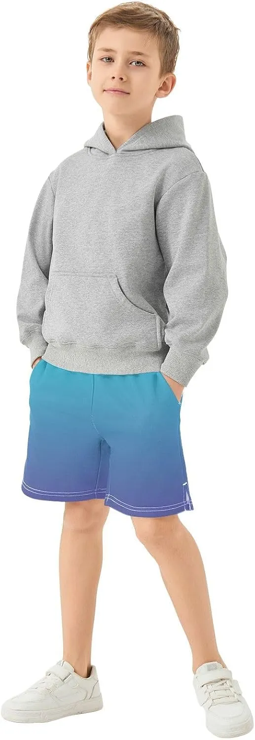 Gradient Boys Athletic Shorts Quick Dry Active Sports Shorts with Pockets for Kids