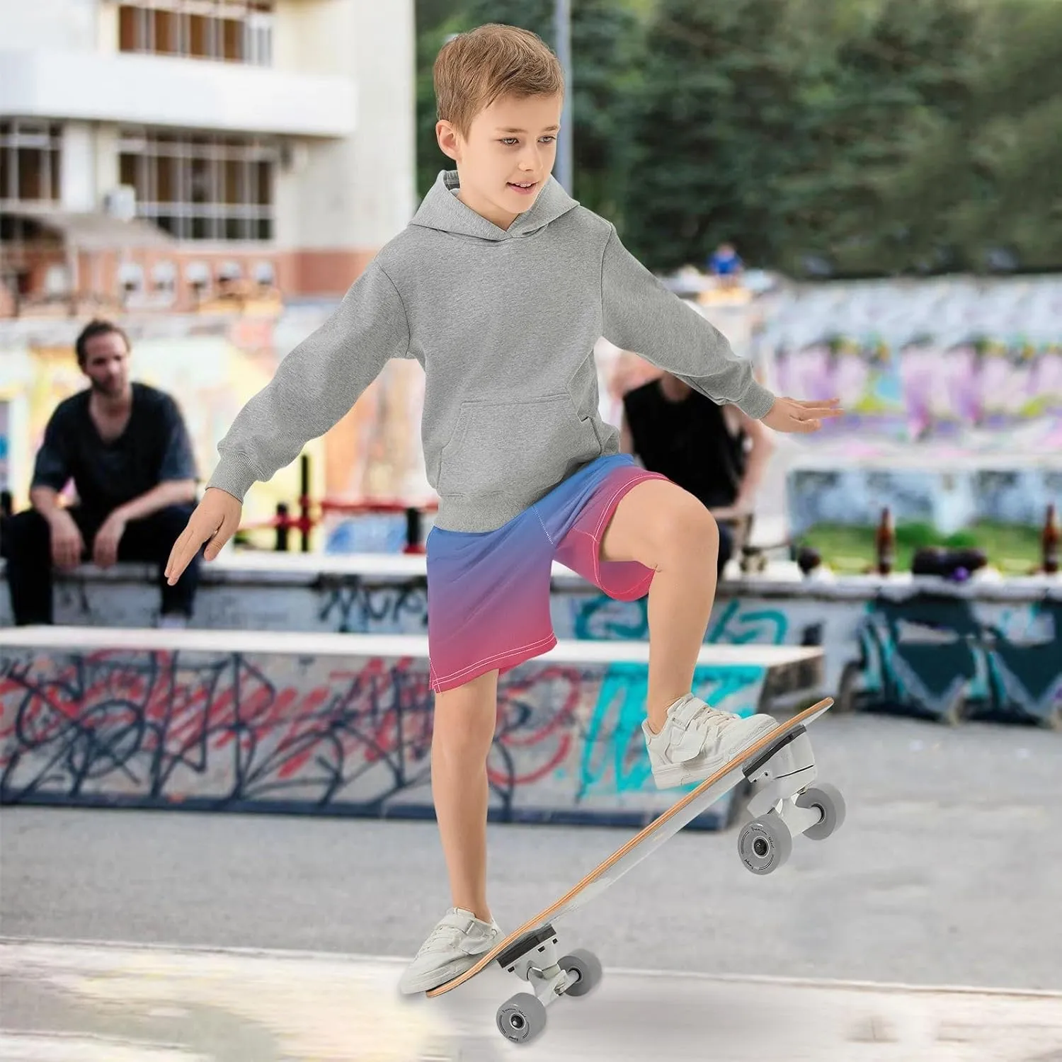 Gradient Boys Athletic Shorts Quick Dry Active Sports Shorts with Pockets for Kids