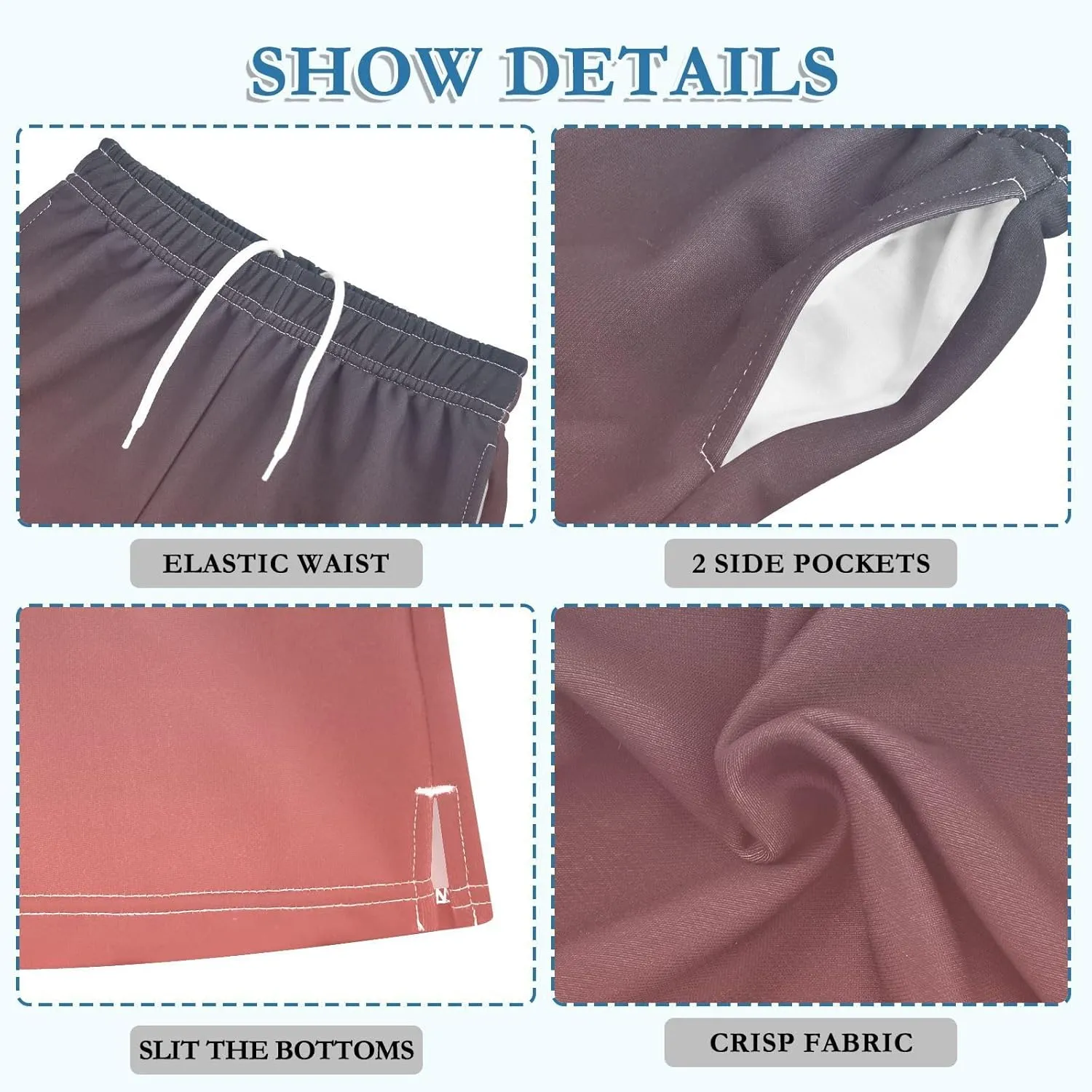 Gradient Boys Athletic Shorts Quick Dry Active Sports Shorts with Pockets for Kids