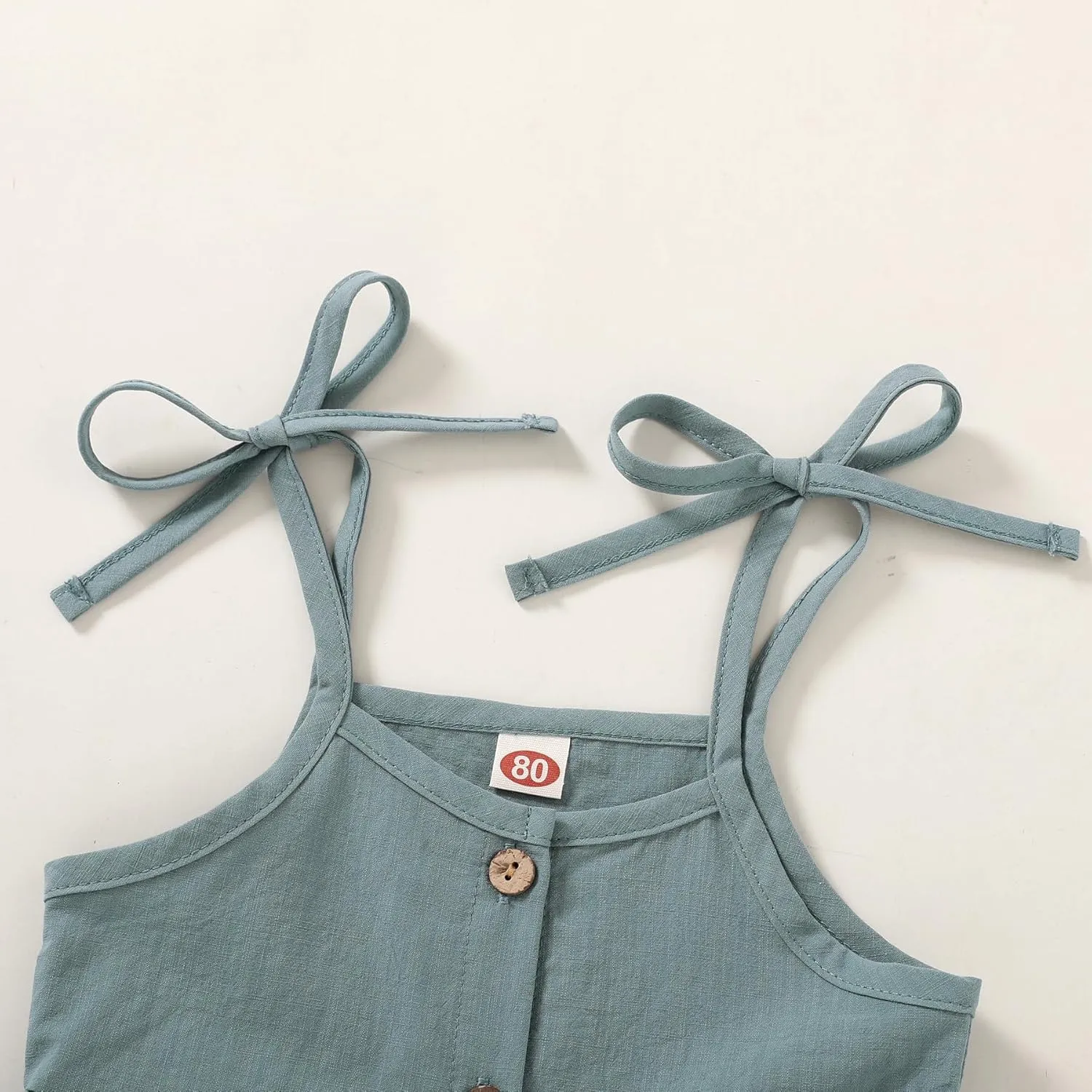 Happy Town 1-6 Years Toddler Baby Girls Summer Button Strap Dress Princess Sundress