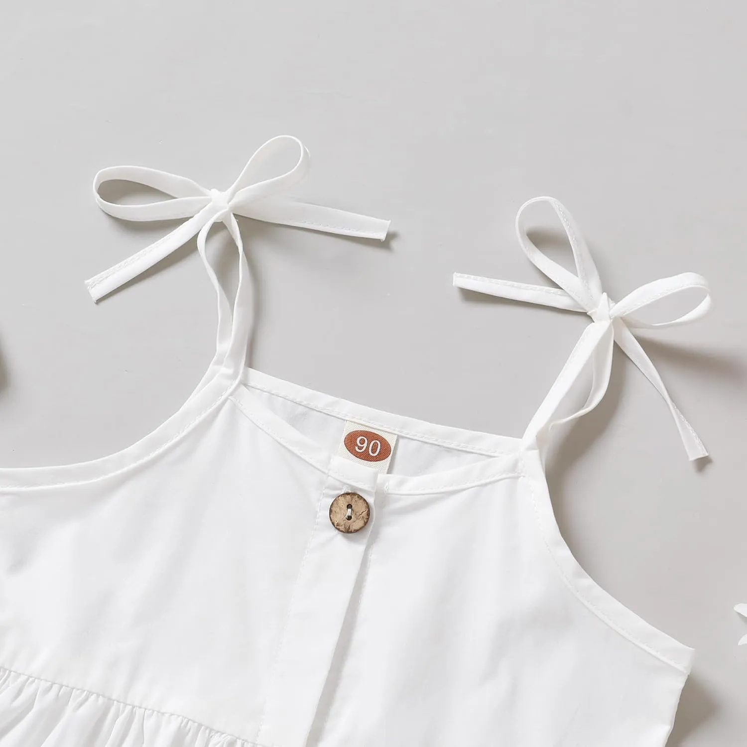 Happy Town 1-6 Years Toddler Baby Girls Summer Button Strap Dress Princess Sundress