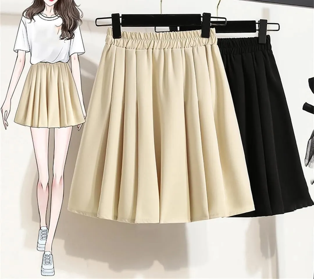High Waist Mini Pleated Skirt Women Summer Elegant A Line Skirt