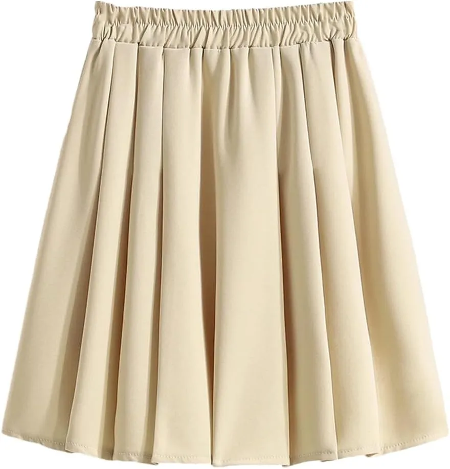 High Waist Mini Pleated Skirt Women Summer Elegant A Line Skirt