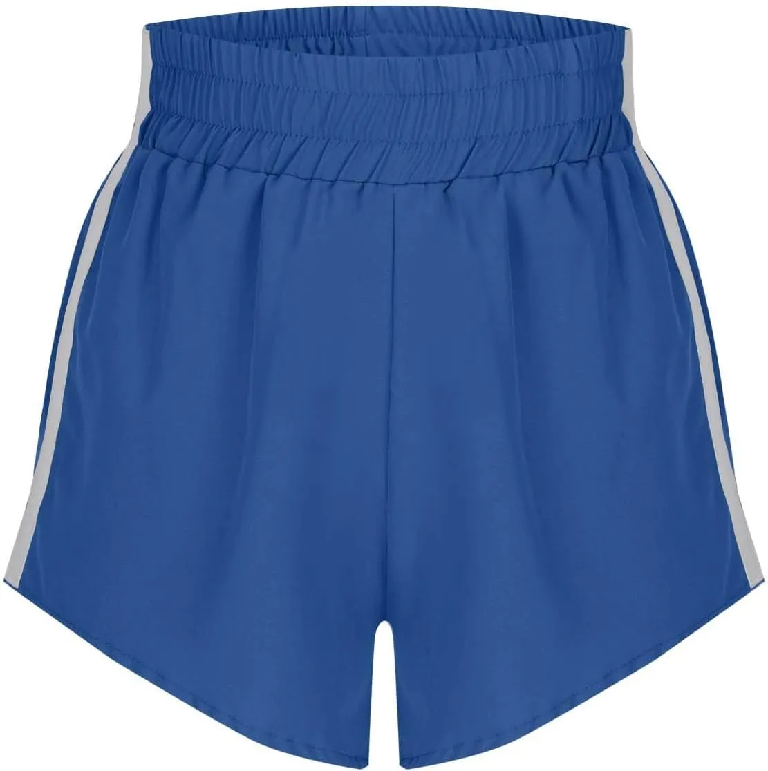 High Waisted Athletic Running Quick Dry Sports Shorts Lightweight Elastic Waist Tennis Shorts Side Stripes